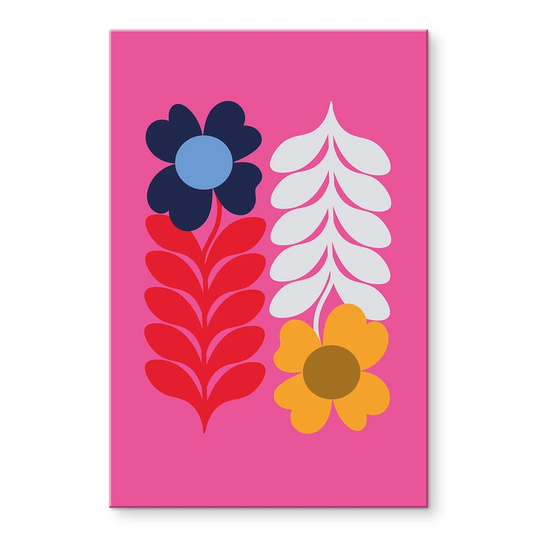 Tableau sur verre acrylique Collett - Retro Flowers 