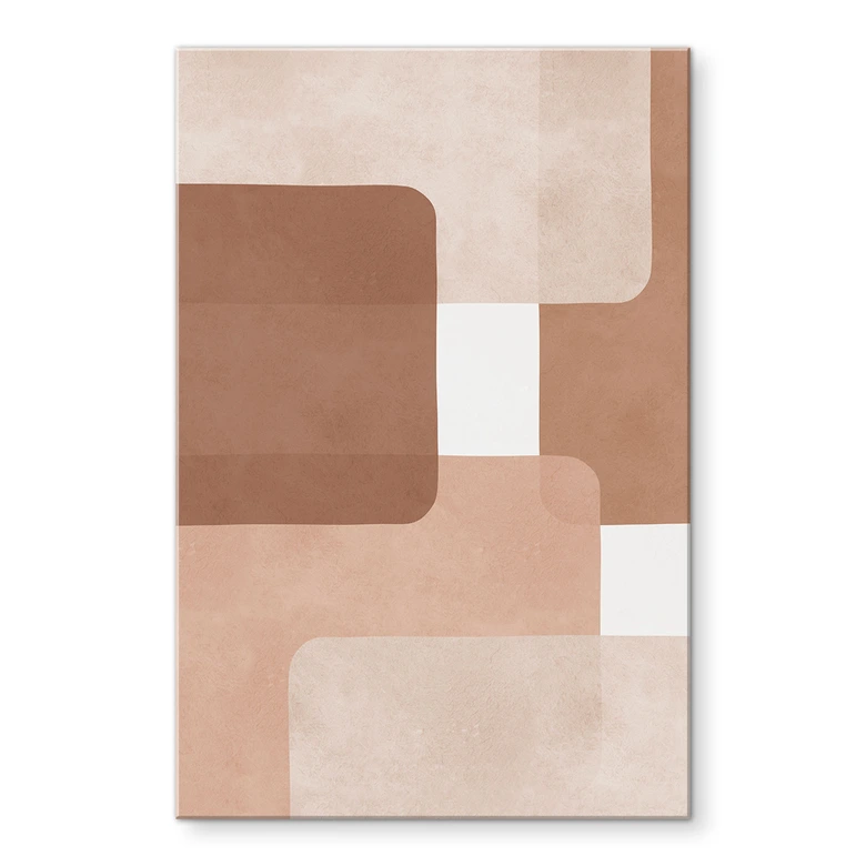 Acrylglasbild Boho Abstraktion in Beige-braun - Costa 