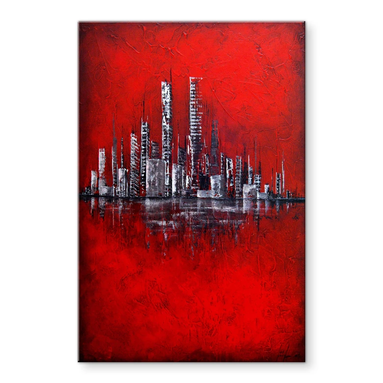 Acrylglasbild Fedrau - Rot 
