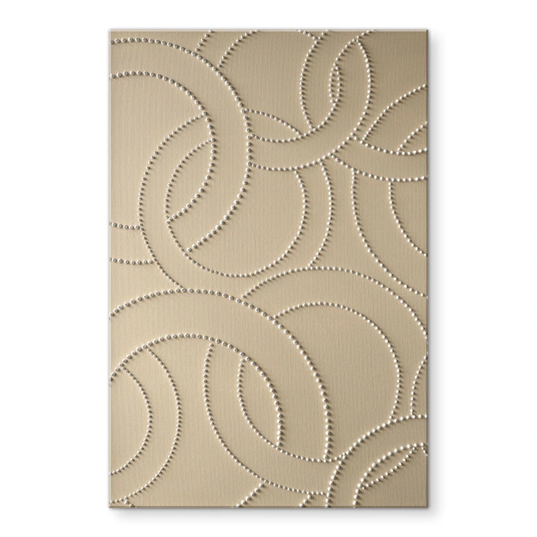 Acrylglas met vormen - Abstracte ringen beige - Grande 