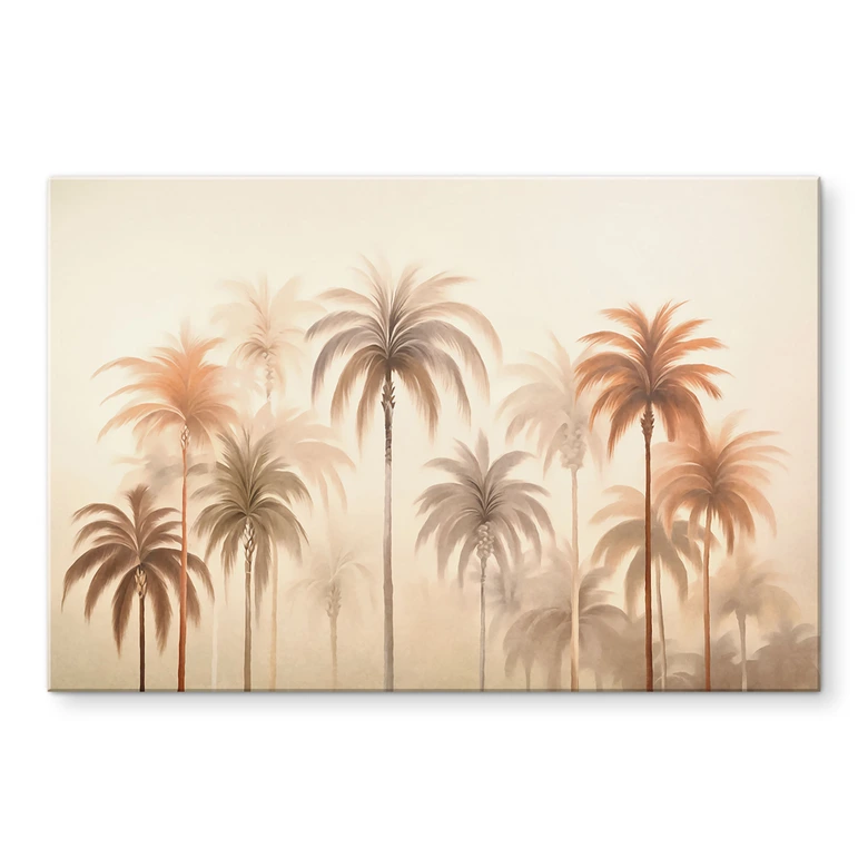 Tableau sur verre acrylique Paysage tropical avec palmiers - Haase 
