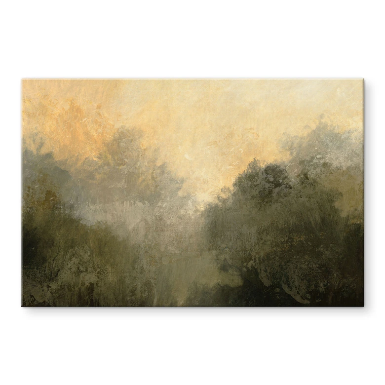 Tableau en verre acrylique Lumière cachée dans la brume matinale - Hobday 