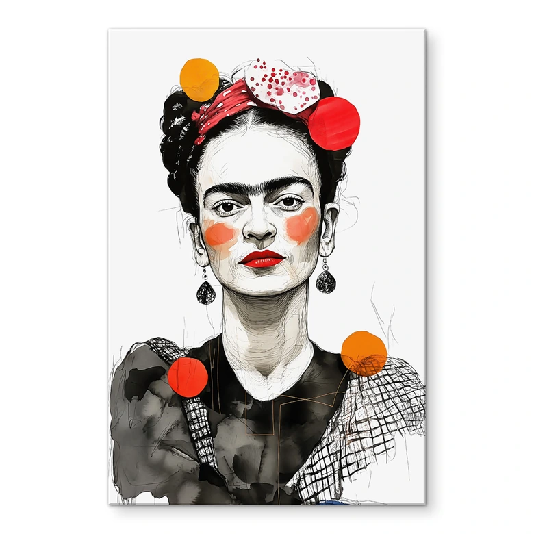 Acrylglasbild Frida Kahlo Pop-Art Porträt - Jaszke 