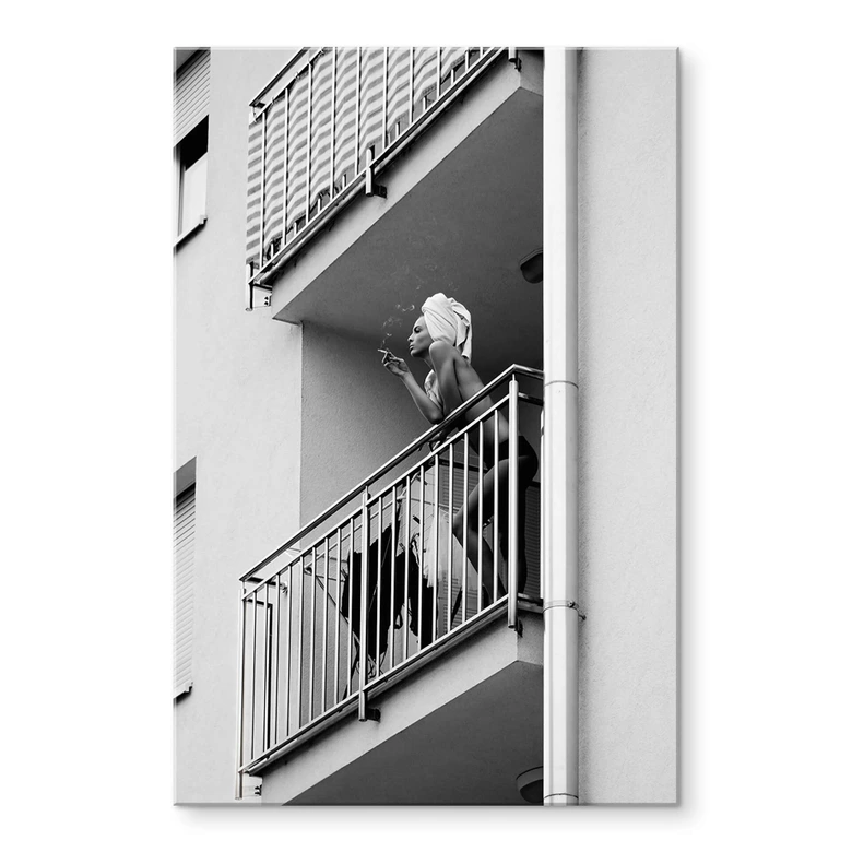 Acrylglasbild Kijurko - Auf dem Balkon 