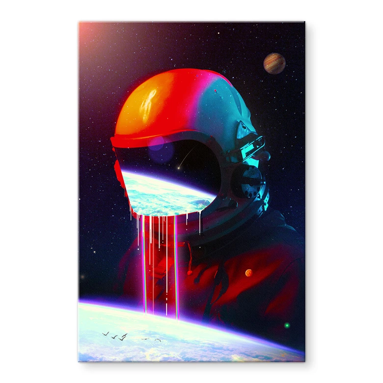 Acrylglasbild Astronaut mit Blick auf die Erde - Nicebleed 