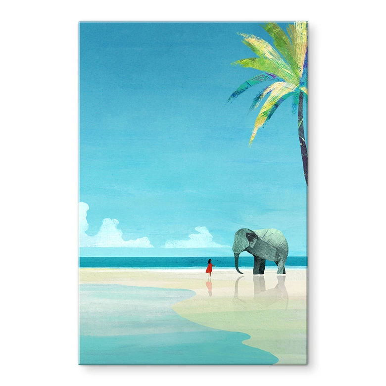 Acrylglasbild Elephant Beach in Indien - Rivers 