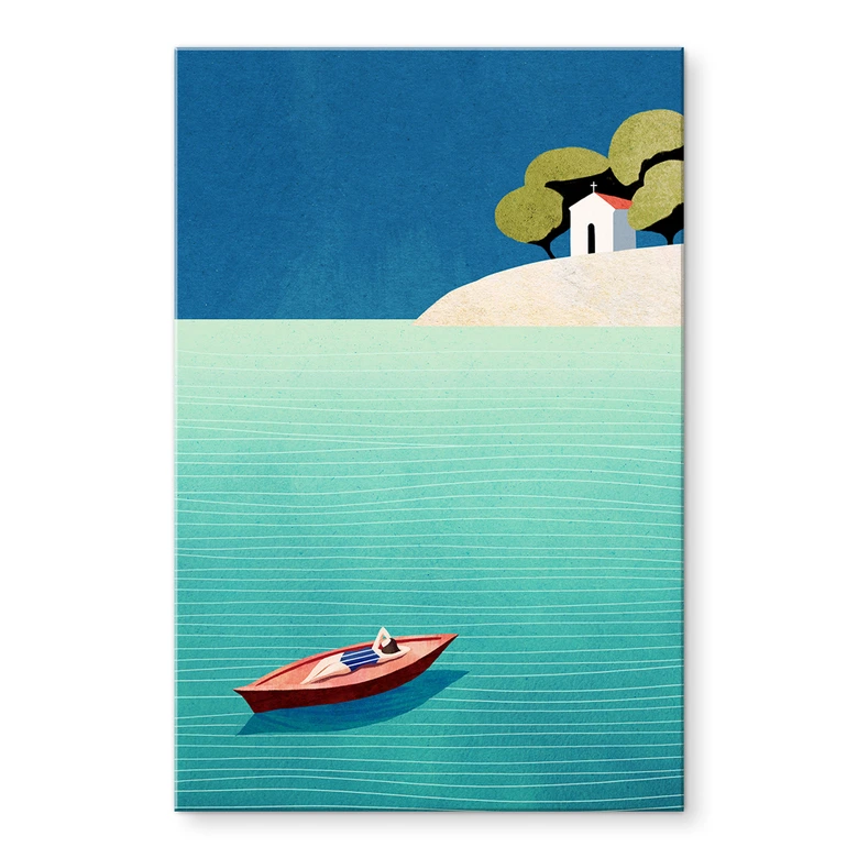 Tableau sur verre acrylique Sieste en été - Rivers 