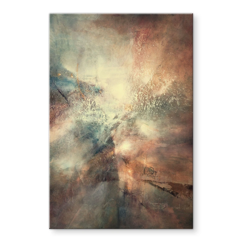 Acrylglasbild Abstrakter Nebel im Goldlicht - Schmucker 