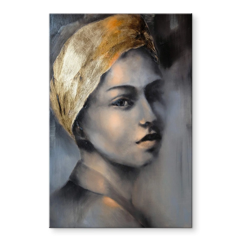 Acrylglasbild Schmucker - Das Mädchen mit dem goldenen Haarband 