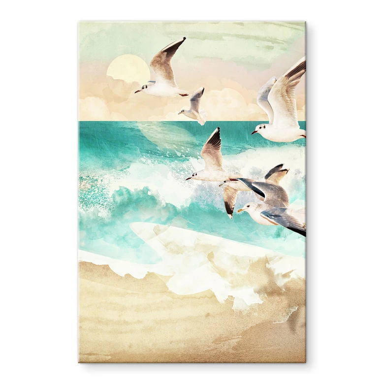 Acrylglasbild Möwen am Strand - SpaceFrog Designs 