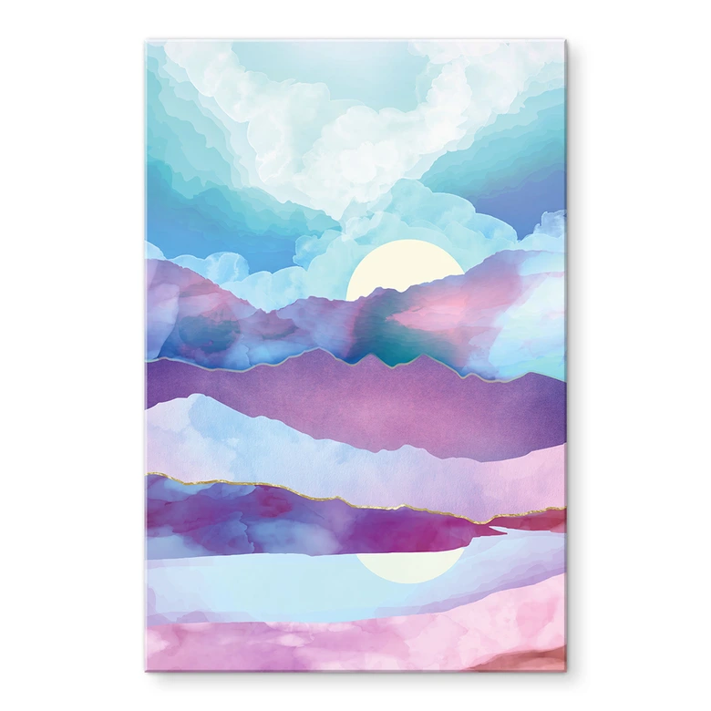 Acrylglasbild Schillernde Berglandschaft - SpaceFrog Designs 