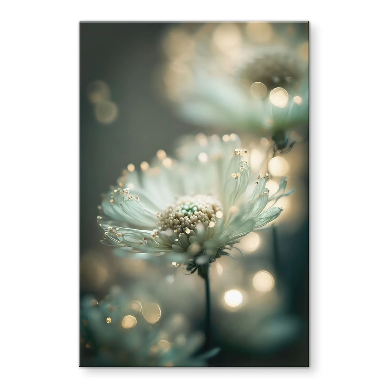 Tableau en verre acrylique Délicat scintillement des fleurs - Treechild 