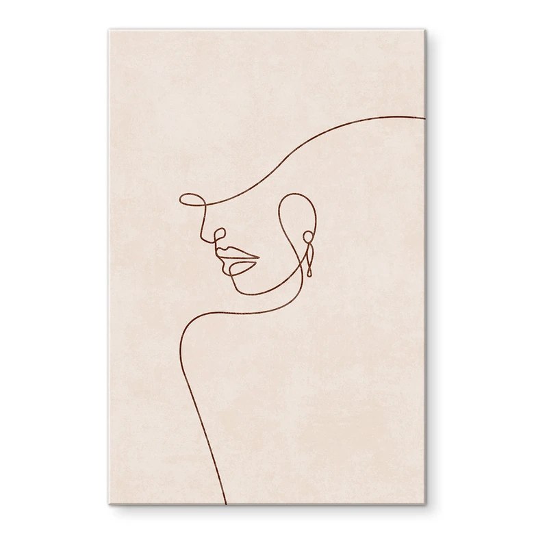 Acrylglasbild Zarte Konturen einer Frau - Line Art - Tunaboylu 