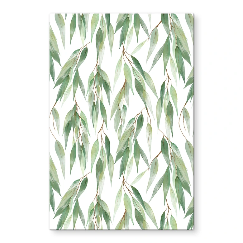 Acrylglasbild Zweige mit grünen Blättern - UN Designs 