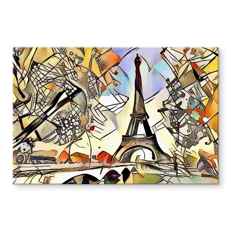 Acrylglasbild Zamart - Kandinsky trifft Paris Eifefelturm 