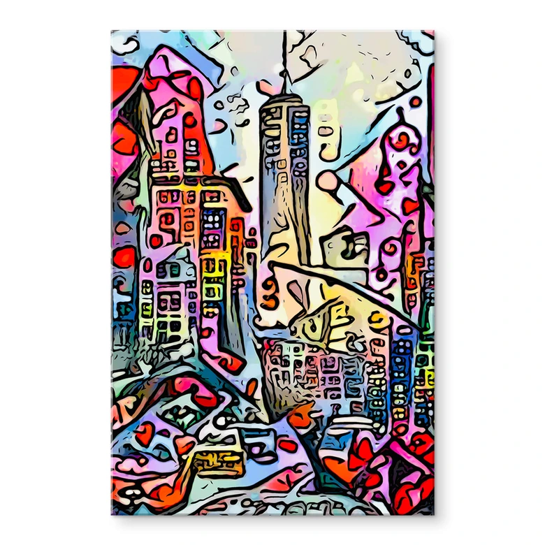 Acrylglasbild Zamart - New York Empire State Building - Rizzi-Stil 