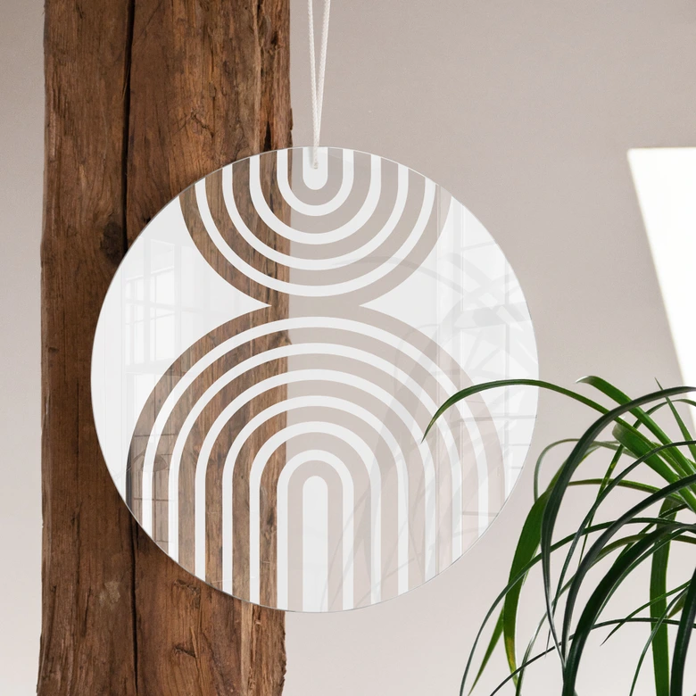 Acrylglasbild, Fensterbild zum Aufhängen Abstrakter Bogen - Rund 