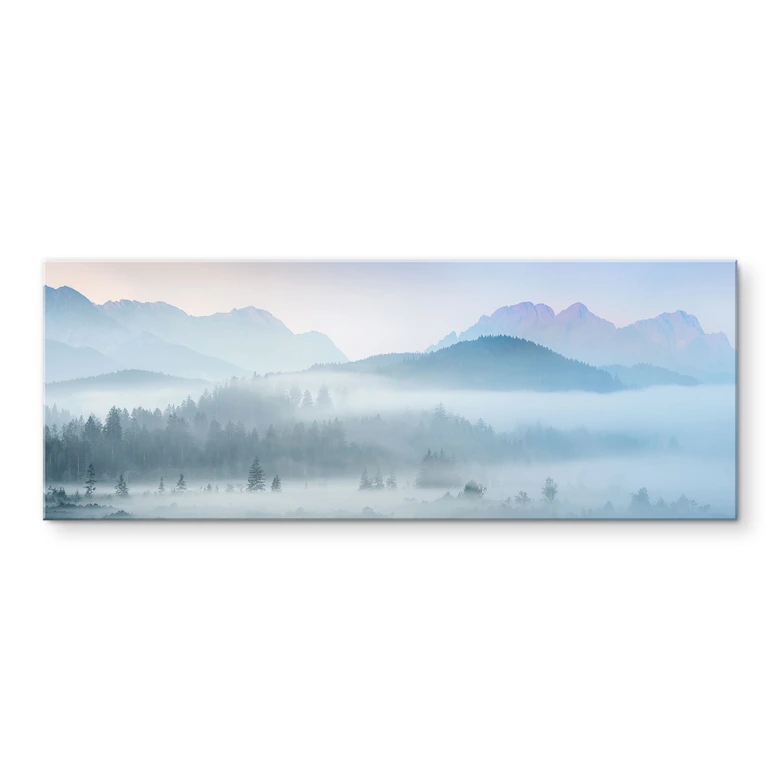 Acrylglasbild Neblige Waldlandschaft im Herbst - Eisenmann - Panorama 