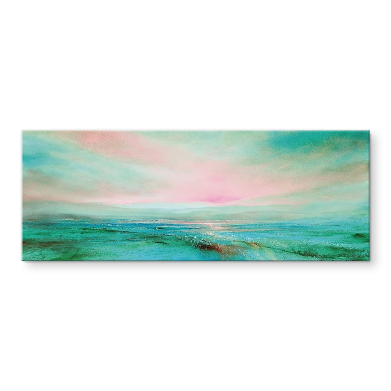 Tableau en verre acrylique Mer turquoise au crépuscule - Schmucker - Panorama 