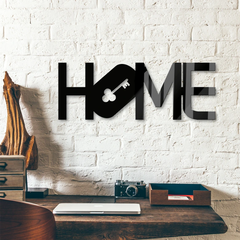 Lettre décorative en verre acrylique - Home - Clé 