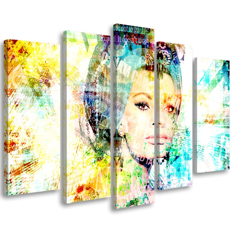 Canvas print 5 stuks, Sophia Loren 