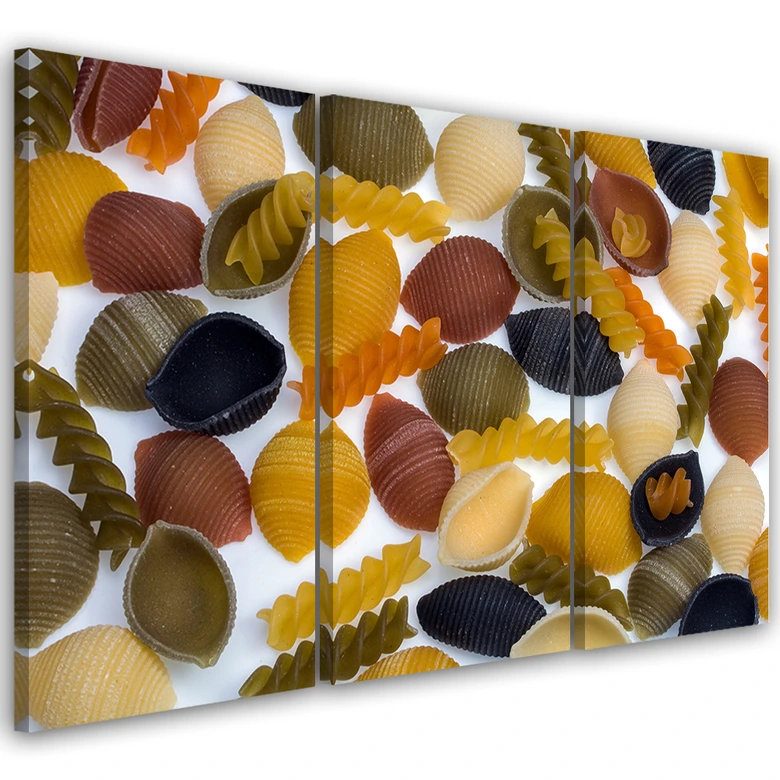 Leinwandbild 3-teilig, Pasta Essen 