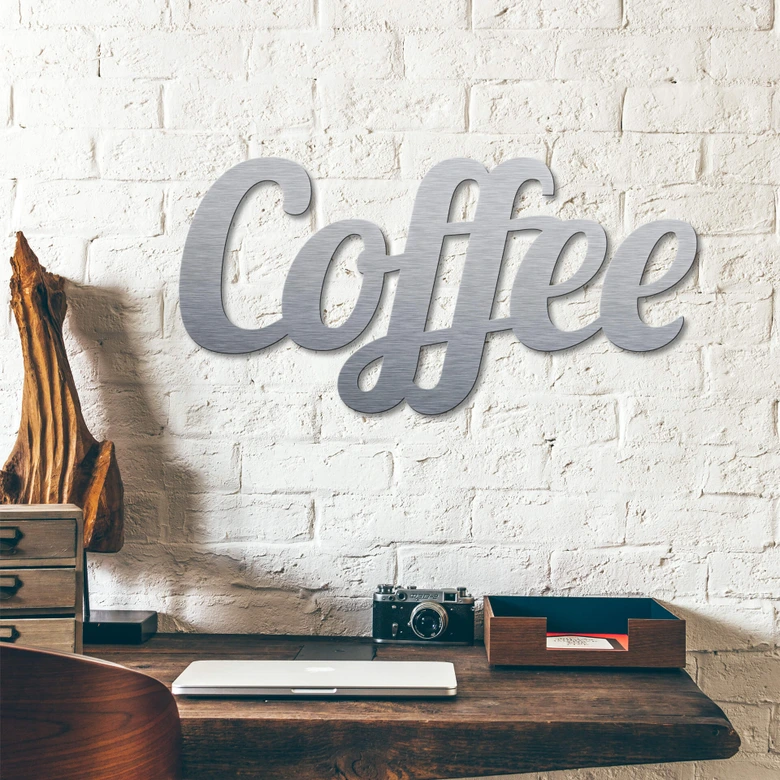 Decorative Letters alu-dibond silver - Coffee 