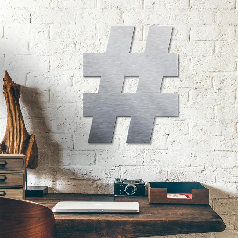 Alu-Dibond Decoratieletters - Hashtag 
