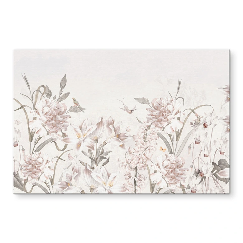 Tableaux Floraux prairie rose clair - Bloomery Decor - Alu-Dibond 