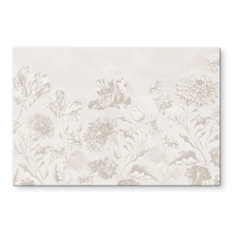 Wandbild Wildblumen in Kreide-Optik Greige - Bloomery Decor - Alu-Dibond 