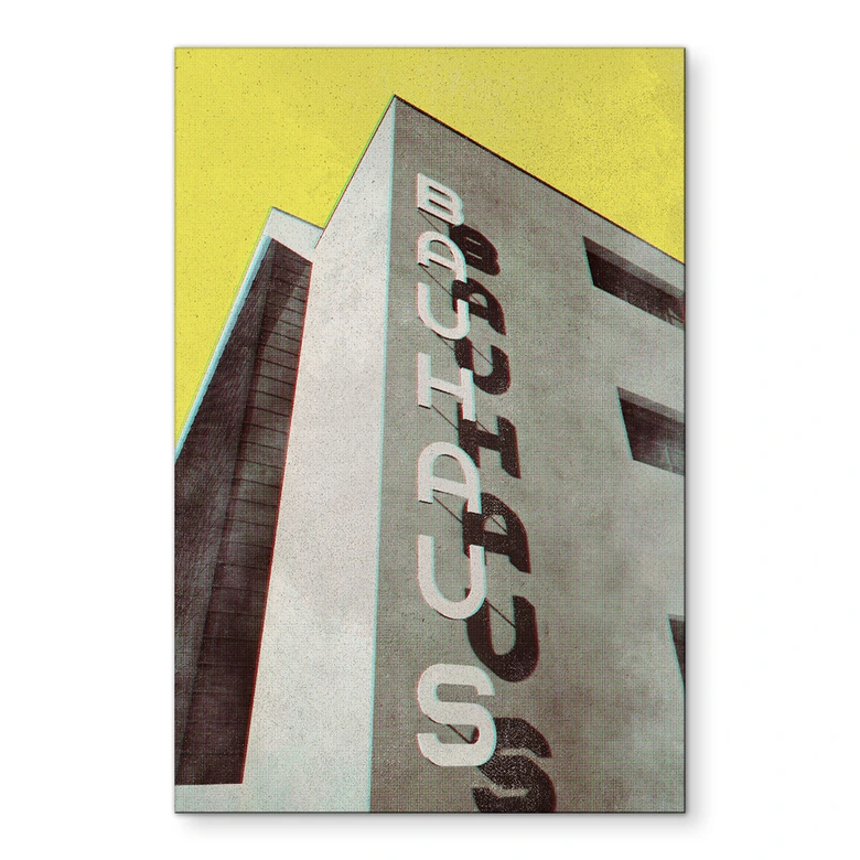 Wandbild Vintage Bauhaus Dessau Architektur - Blursbyai - Alu-Dibond 
