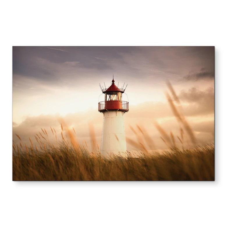 Wandbild Leuchtturm an der Küste von Sylt - Eisenmann - Alu-Dibond 