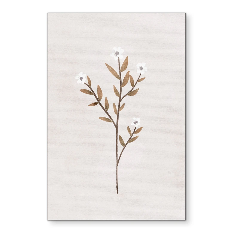 Wandbild Blumen Illustration - Vergissmeinnicht - Goed Blauw - Alu-Dibond 