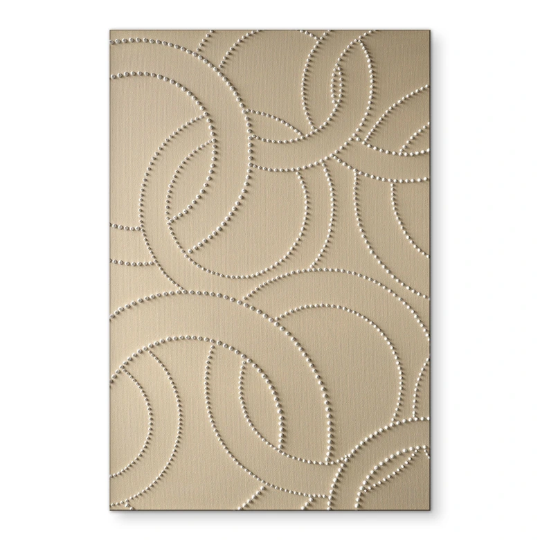 Wandbild Abstrakte Ringe beige - Grande - Alu-Dibond 