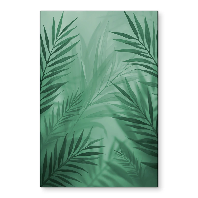 Wandbild Grüne Palmenblätter - Alu-Dibond 
