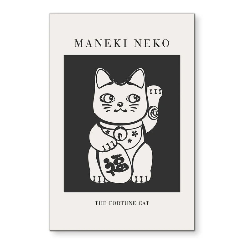 Wandbild Maneki Neko - Die Glückskatze - KsanaKalpa - Alu-Dibond 
