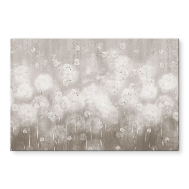 Wanddecoratie Paardenbloemen Droom in Beige - Ms Tiff - Alu-Dibond 