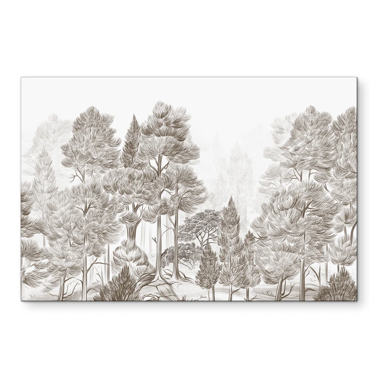 Wandbild Wald mit Waldlandschaft in Beige - Ms Tiff - Alu-Dibond 