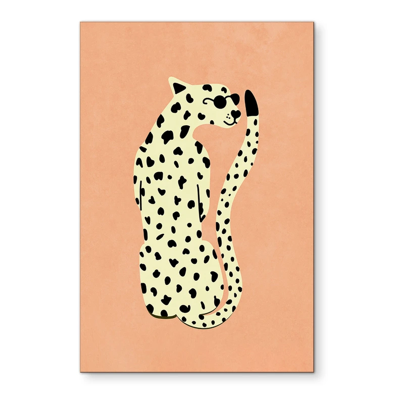 Wandbild Eleganter Gepard mit Sonnenbrille - Oltmanns - Alu-Dibond 