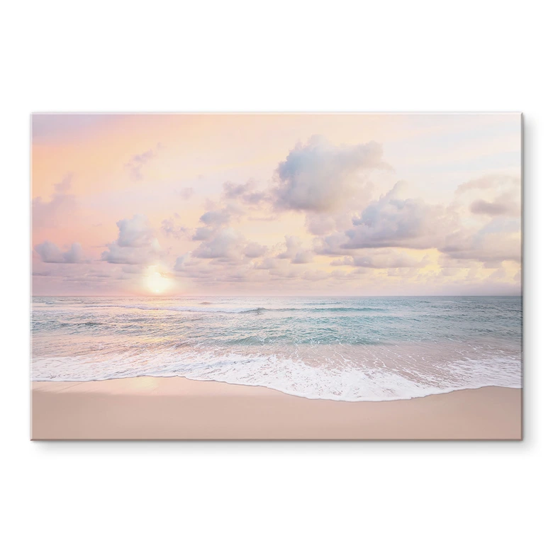 Wandbild Sonnenuntergang über Strand und Meer - Sisi & Seb - Alu-Dibond 