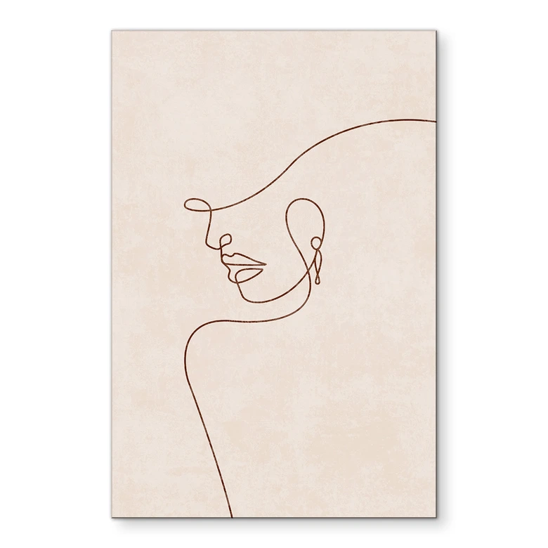 Wandbild Zarte Konturen einer Frau - Line Art - Tunaboylu - Alu-Dibond 