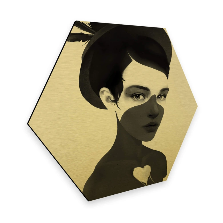 Hexagon - Alu-Dibond-Goldeffekt - Ireland - Fool 