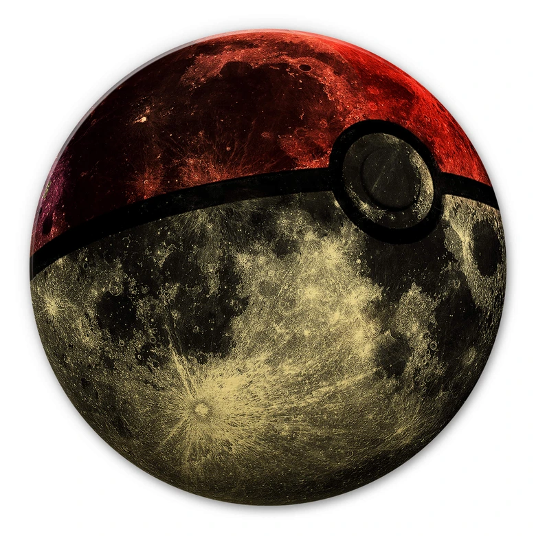 Alu-Dibond mit Goldeffekt Nicebleed - Pokémoon Square - Rund 