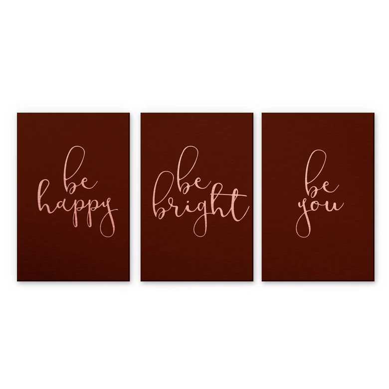 Alu-Dibond mit Kupfereffekt  it´s you ( 3er Set) 3 x20x30 cm 