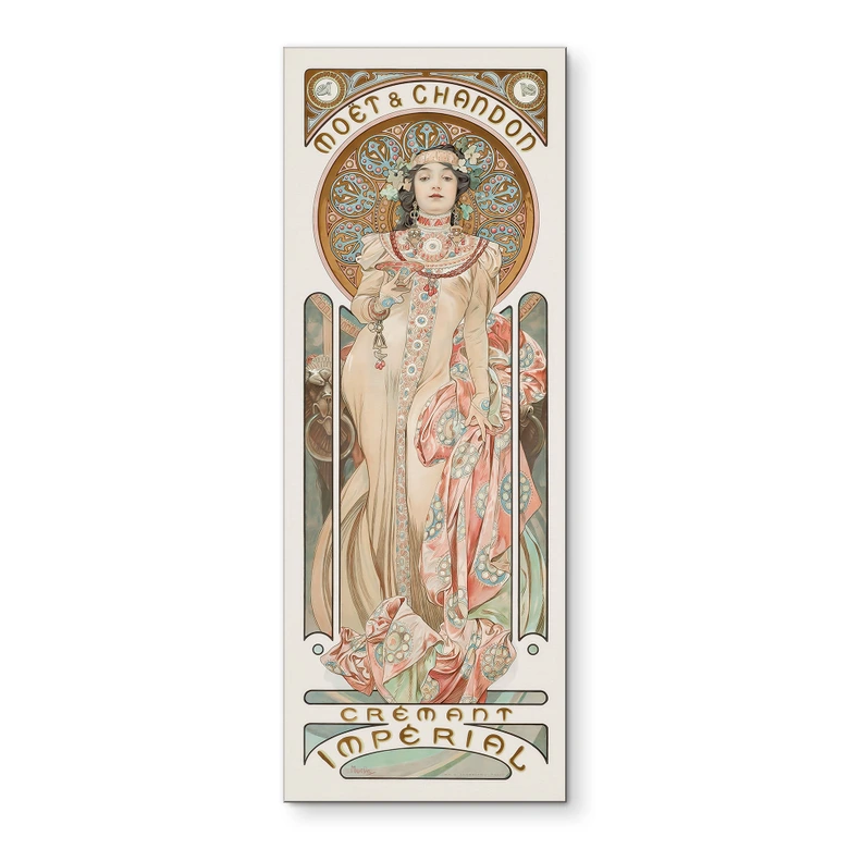 Tableaux Mucha - Moët and Chandon : Dry Imperial - Alu-Dibond Panorama 