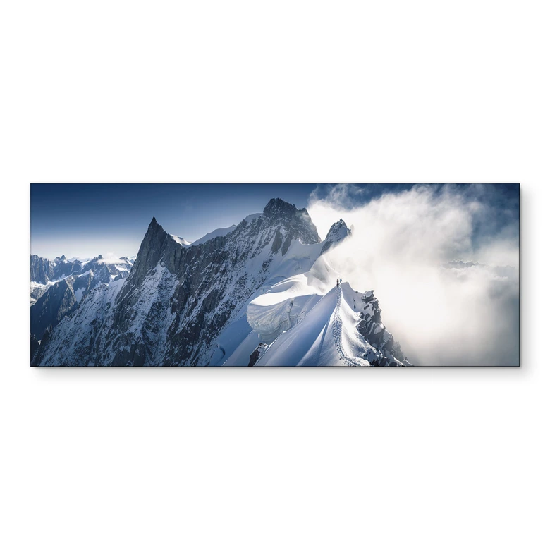 Wandbild Gipfel des Mont Blanc - Nienartowicz - Alu-Dibond Panorama 