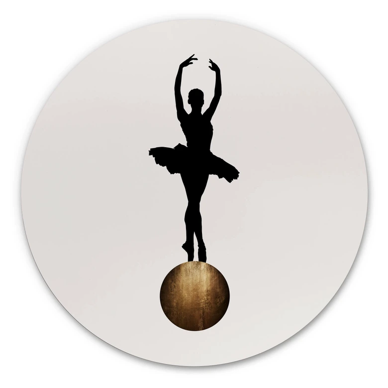 Alu-Dibond Kubistika - Prima Ballerina - Rund 