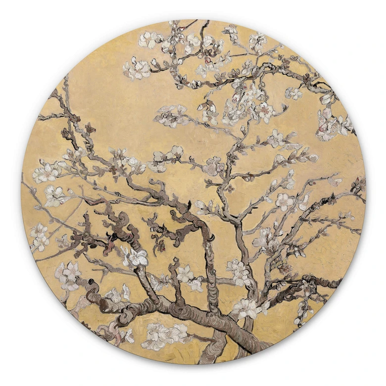 Wandcirkel van Gogh - Amandelbloesem crème 