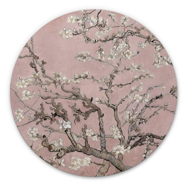 Alu-Dibond van Gogh - Mandelblüte Rosé - Rund 