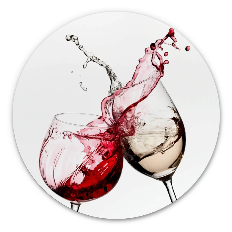 Alu-Dibond Weingläser - Rund 